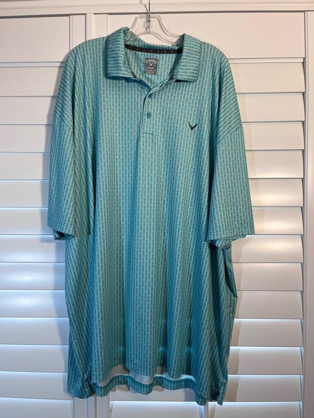 Callaway Men’s Teal Micro-Pattern Golf Polo